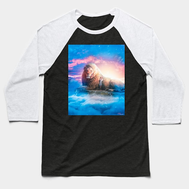 King in the Sky Baseball T-Shirt by florinvisuals